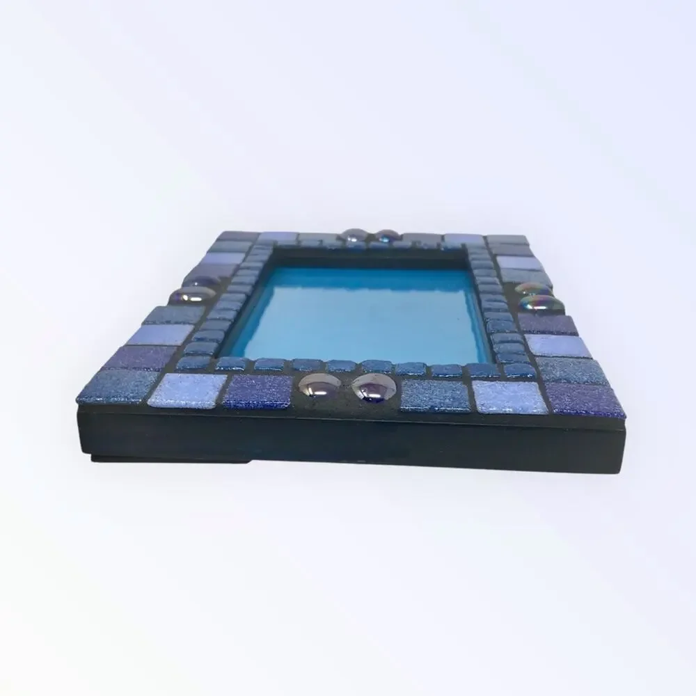 Mosaic Tile Blue & Teal Photo Frame Glass Fits 4 X 6 Picture